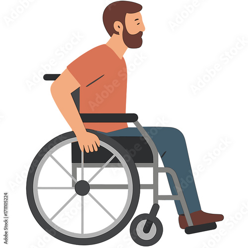 A man, using his hands and a wheelchair for support, hope, or travel in home healthcare or Medicare, is shown in a close‑up as he moves on a chair for mobility, surgery, or wellness within the house