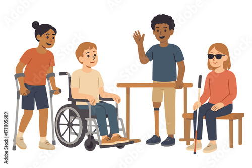 a cohort of disabled teens at a rehab facility