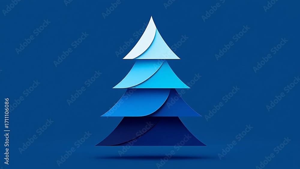 Fototapeta premium Modern Blue Christmas Tree Artistic Design Background Holiday