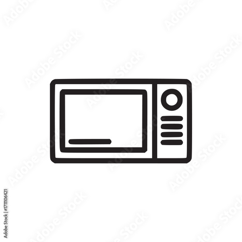 Illustration of a microwave oven this minimalist design features a simple, clean outline of a microwave, perfect for icons, symbols, or graphic elements in various projects