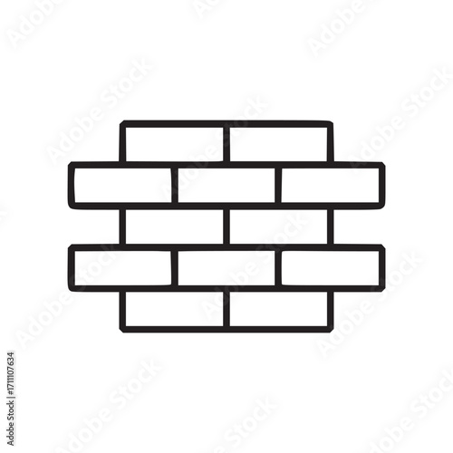 Illustration of a brick wall this minimalist line art depicts a sturdy brick wall, symbolizing construction, stability, and resilience in a clean, modern design suitable for various applications