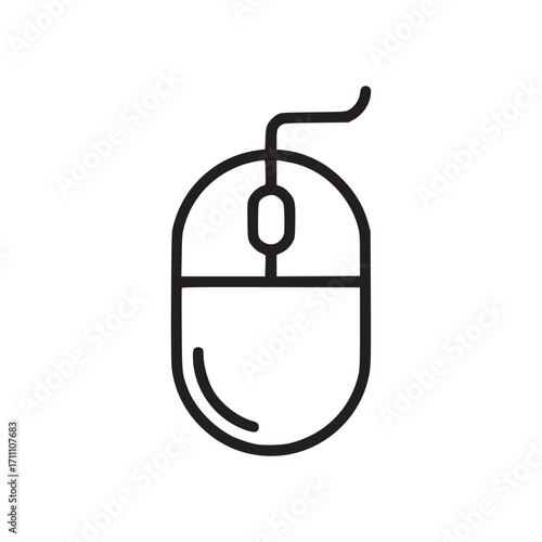 Illustration of a computer mouse this minimalist line art depicts a classic computer mouse, symbolizing technology, navigation, and user interface in a clean, modern design