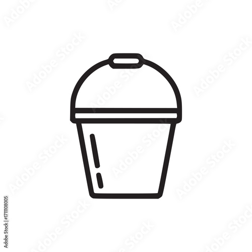 Illustration of a bucket this minimalist line art depicts a simple bucket, perfect for representing concepts like storage, cleaning, or outdoor activities in a clean and modern style