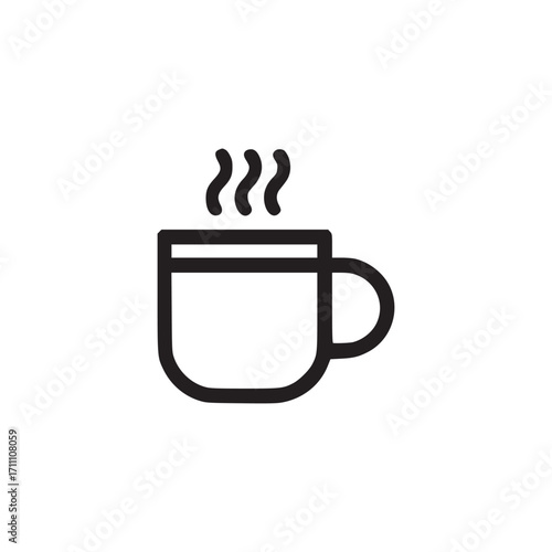 Illustration of a steaming cup this minimalist line art depicts a simple cup with steam, perfect for representing concepts like coffee, tea, or hot beverages in a clean and modern style