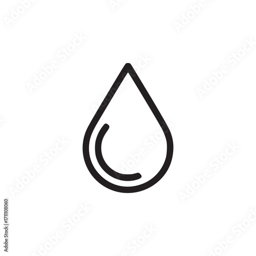 Vector art of minimalist illustration of a water drop this simple line drawing represents purity, freshness, and essential hydration, ideal for designs related to nature, health, and environmental the