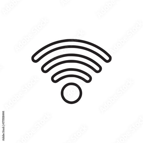 Illustration of a wifi signal this simple line art icon represents wireless connectivity, internet access, and network communication, perfect for technology blogs, mobile apps, or website designs