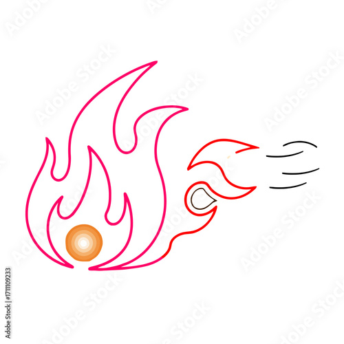 Illustration of fire flame heat hot burn danger energy light warm inferno blaze fireball bonfire power danger