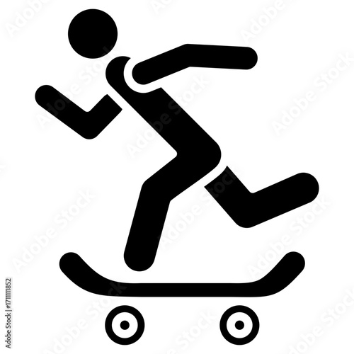 Skateboarding glyph icon