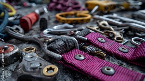 Climbing equipment closeup