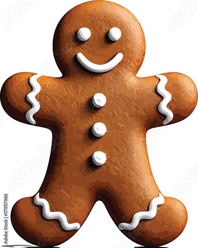 Cute cartoon a illustrator vector Gingerbread Man