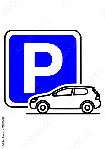 Car Parking Vector Icon for Signage and Navigation Apps