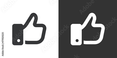 Thumb up icon. Solid glyph series icon