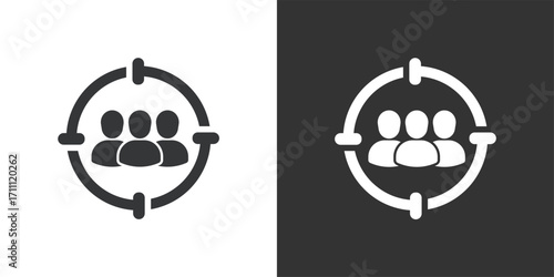 Target audience icon. Solid glyph series icon