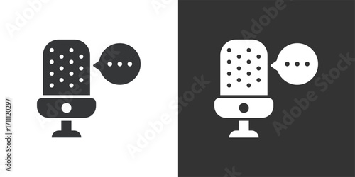 Microphone icon. Solid glyph series icon