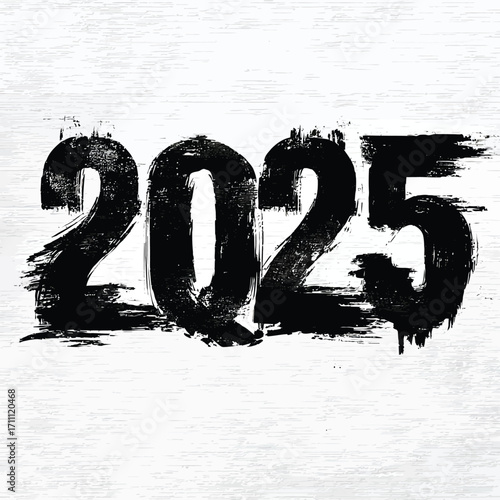 Rok 2025 - Tekstura Pędzla, Styl Wektora