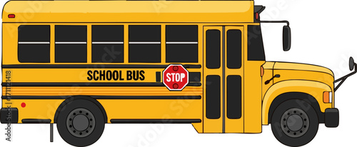 Yellow school bus for education transport.