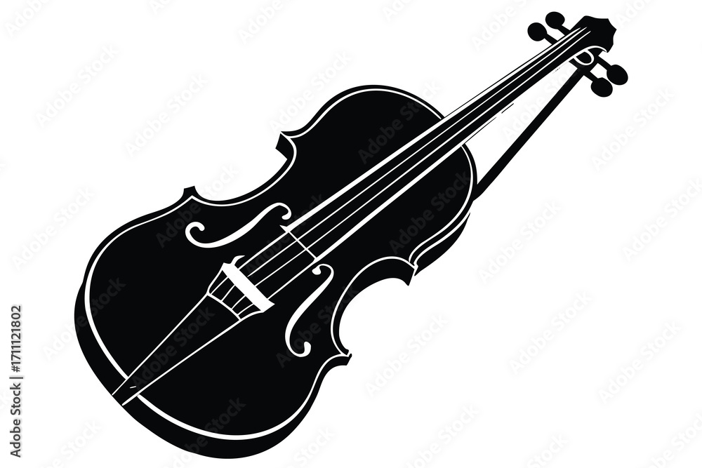 Obraz premium violin silhouette vector icon
