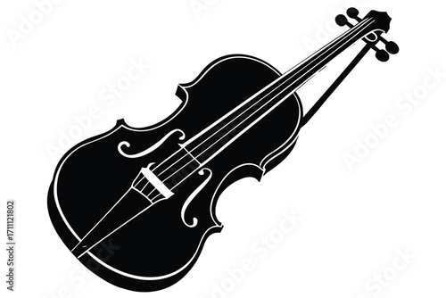 violin silhouette vector icon