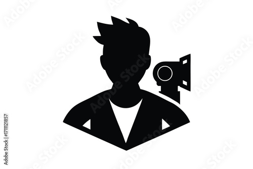 vlogging silhouette vector icon