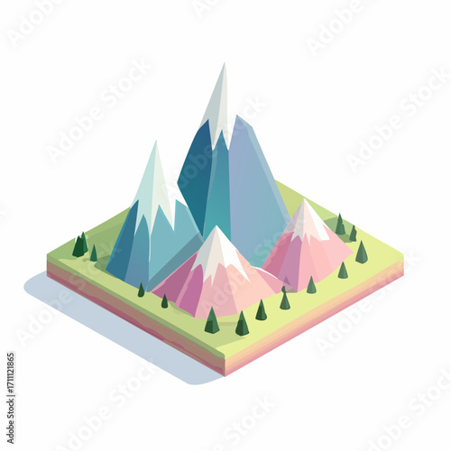 Low-Poly Gebirgslandschaft