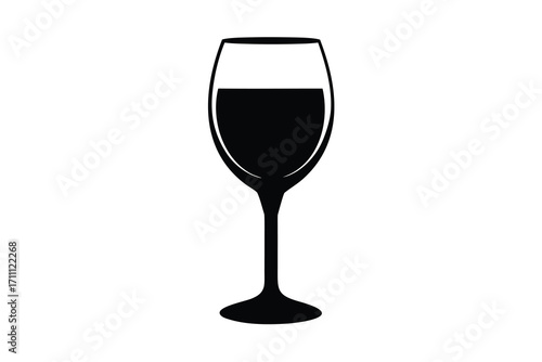 wine glass silhouette vector icon