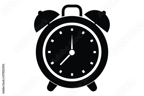 alarm clock silhouette vector icon