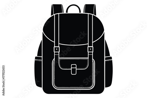 backpack silhouette vector icon
