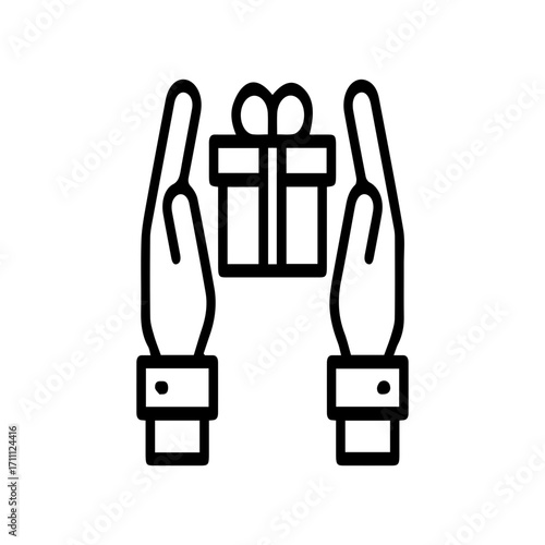 Hands holding a gift box