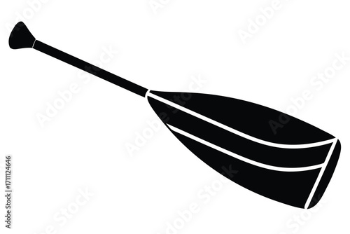 canoe paddle silhouette vector icon