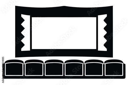 cinema screen silhouette vector icon
