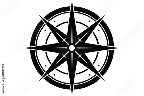 compass navigation silhouette vector icon