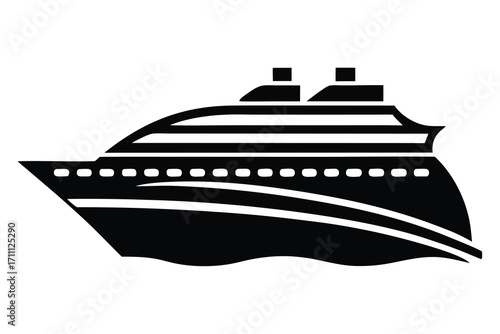 cruise ship silhouette vector icon