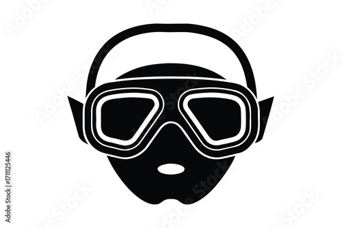 diving mask silhouette vector icon