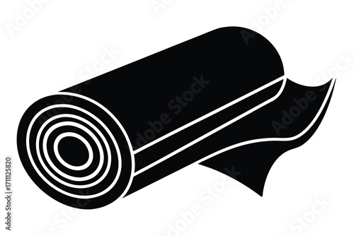 fabric roll silhouette vector icon
