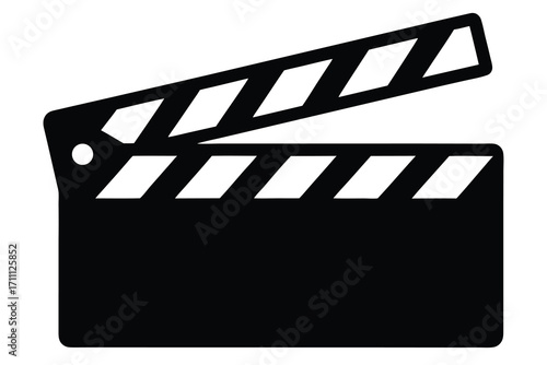 film clapperboard silhouette vector icon