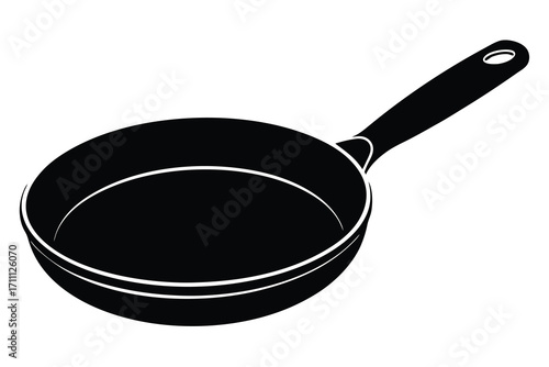 frying pan silhouette vector icon