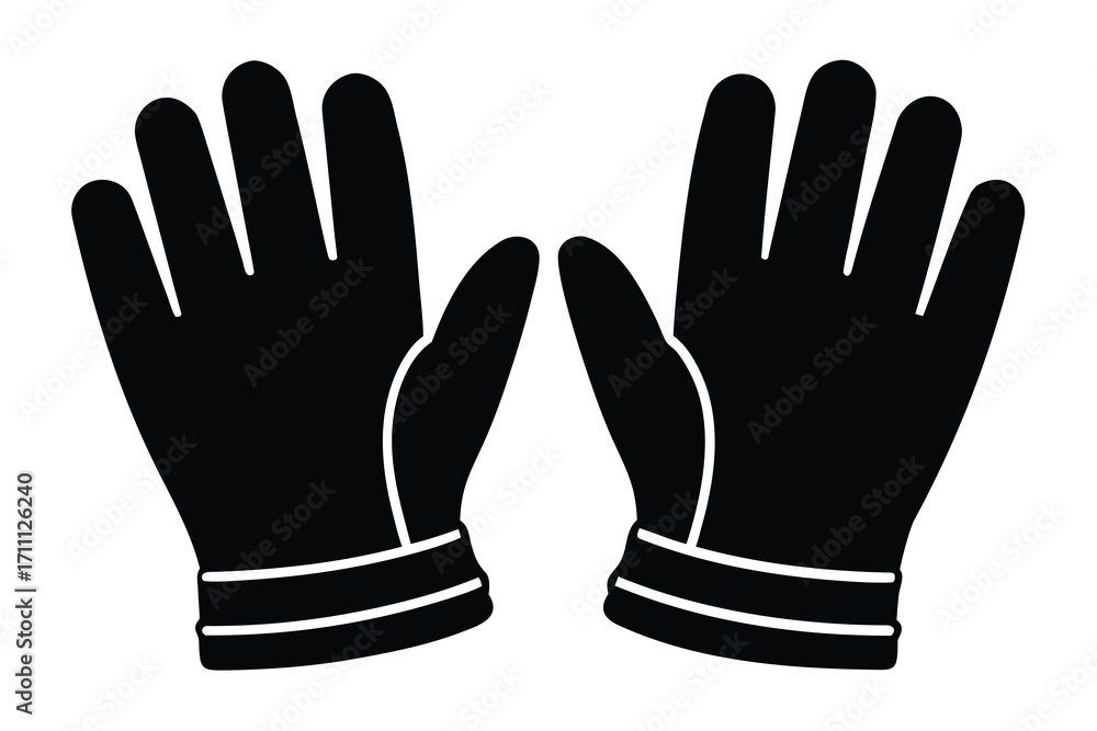 Obraz premium gloves silhouette vector icon