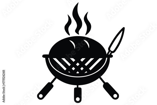 grilled food silhouette vector icon