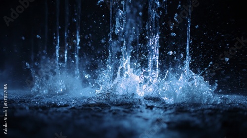 Water splashing dark background