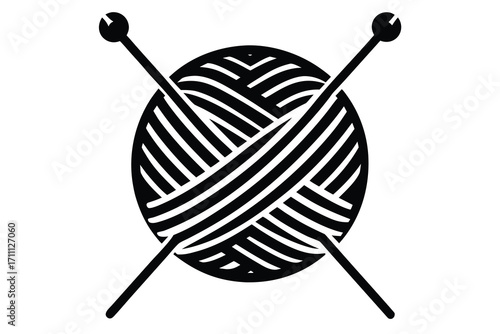 knitting silhouette vector icon