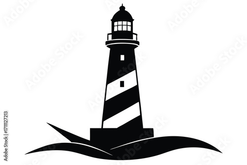 lighthouse silhouette vector icon