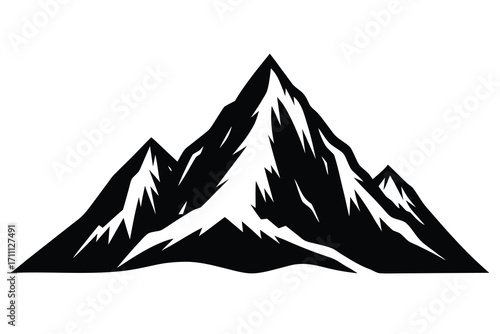 mountain peak silhouette vector icon