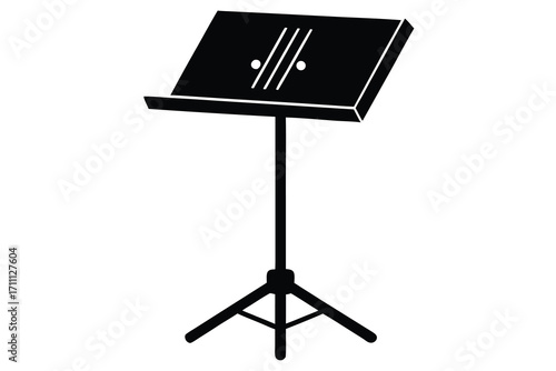 music stand silhouette vector icon