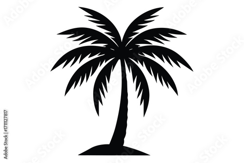 palm tree silhouette vector icon