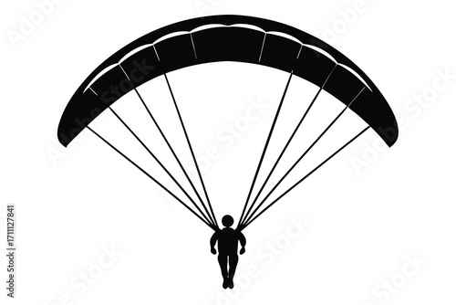 paragliding silhouette vector icon