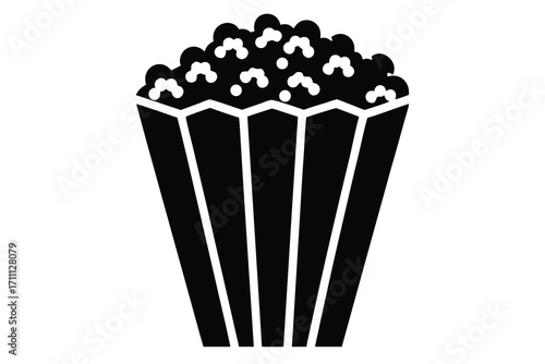 popcorn silhouette vector icon