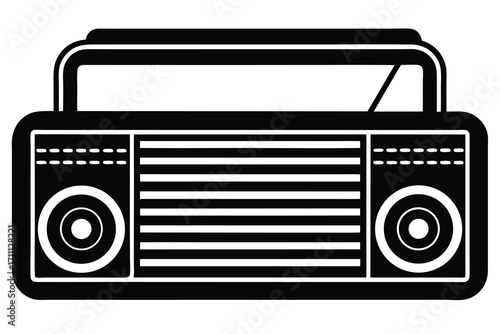 radio silhouette vector icon