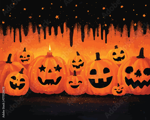 Dynia Halloween - Ilustracja w stylu wektorowym