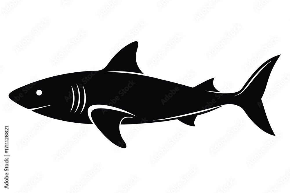 Obraz premium shark silhouette vector icon
