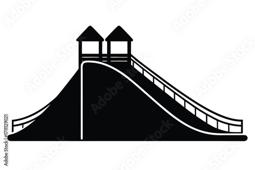 slide silhouette vector icon